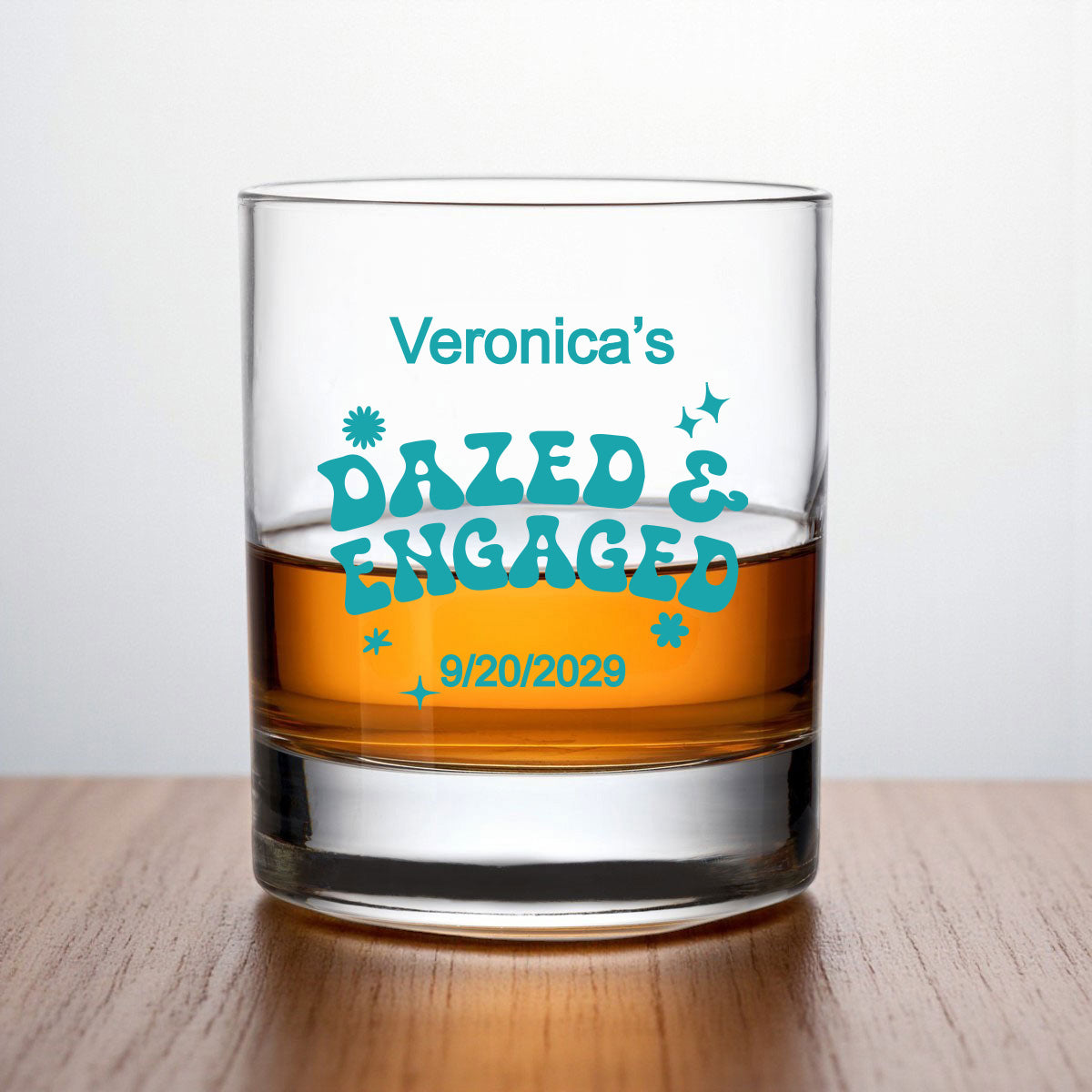 Dazed And Engaged Personalized Whiskey Rocks Glass (Set of 24)