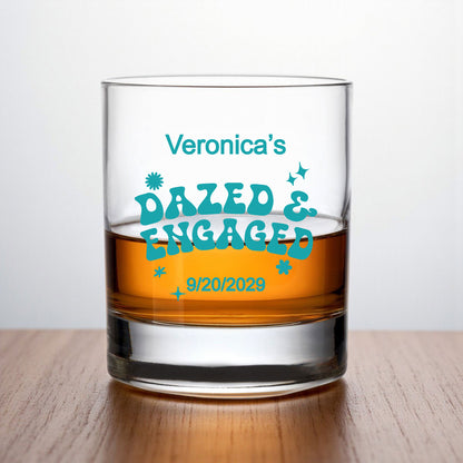 Dazed And Engaged Personalized Whiskey Rocks Glass (Set of 24)