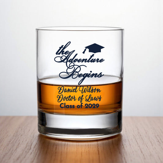 Graduation Personalized Whiskey Rocks Glass (Set of 24)