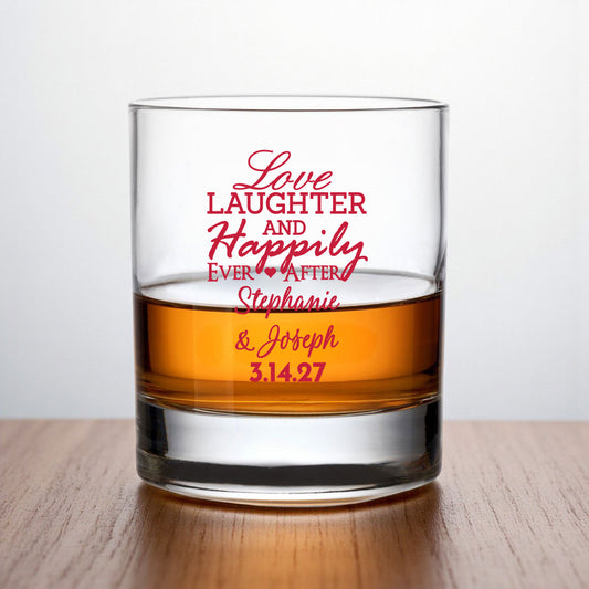 Wedding Personalized Whiskey Rocks Glass (Set of 24)