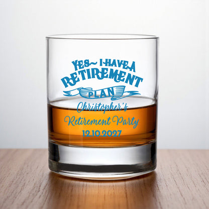 Retirement Personalized Whiskey Rocks Glass (Set of 24)