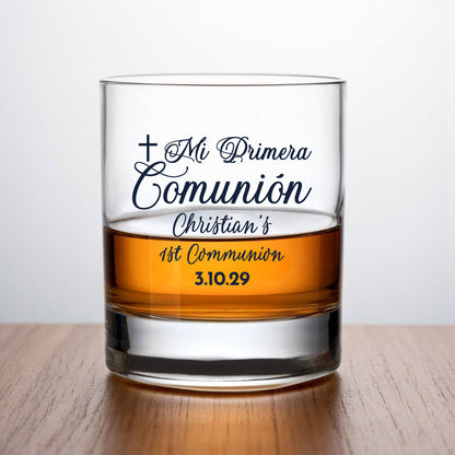Holy Communion Personalized Whiskey Rocks Glass (Set of 24)