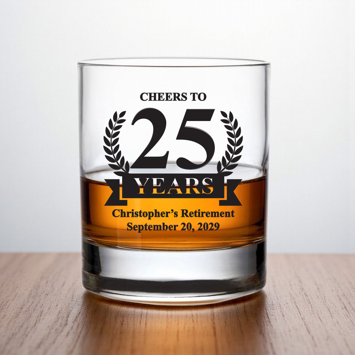 Cheers To Years Personalized Whiskey Rocks Glass (Set of 24)
