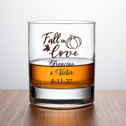 Fall In Love Personalized Whiskey Rocks Glass (Set of 24)