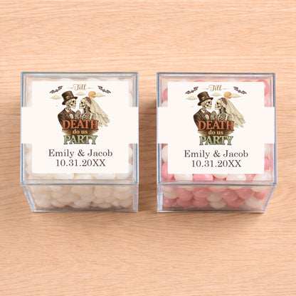 Till Death Do Us Party Personalized Clear Acrylic Cube Favor Box (Set of 10)