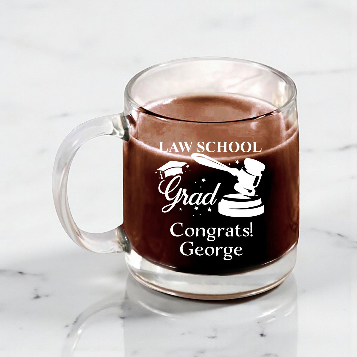 Lawyer Personalized Clear Glass Coffee Mug (Set of 18)