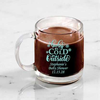 Baby It's Cold Outside Personalized Clear Glass Coffee Mug (Set of 18)