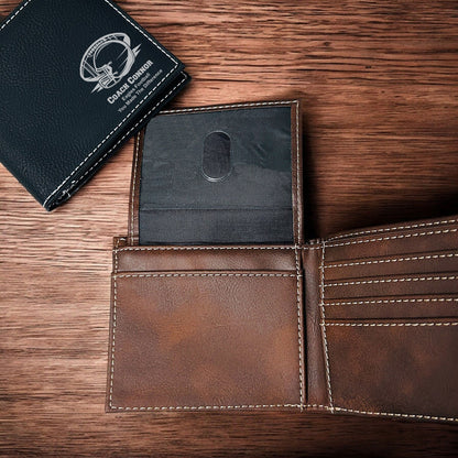 Football Personalized Leather Bi-Fold Wallet