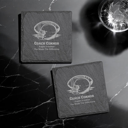Football Personalized Slate Coasters, Set of 4