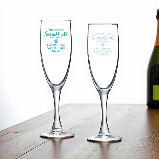 Thank You Snow-Much! Personalized Champagne Glass (Set of 24)