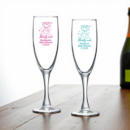 We Can Bearly Wait Personalized Champagne Glass (Set of 24)
