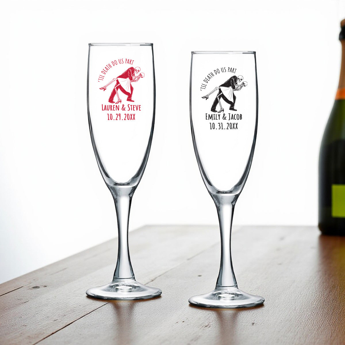 Til Death Do Us Part Personalized Champagne Glass (Set of 24)