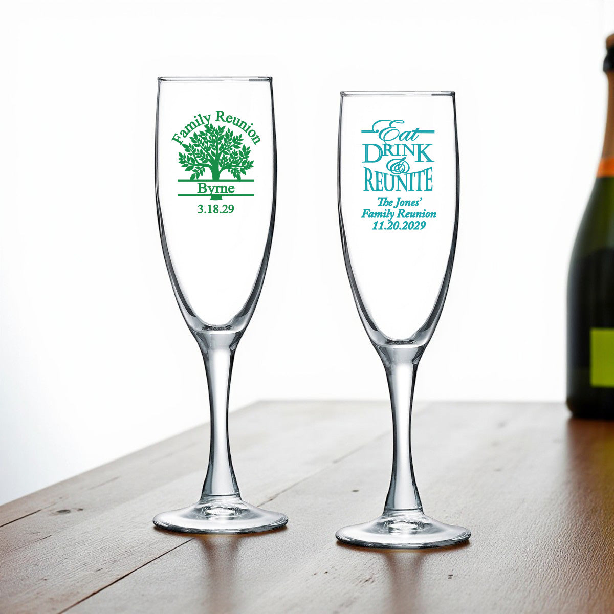 Family Reunion Personalized Champagne Glass (Set of 24)