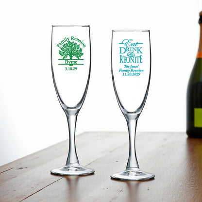 Family Reunion Personalized Champagne Glass (Set of 24)