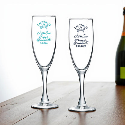 Last Toast On The Coast Personalized Champagne Glass (Set of 24)