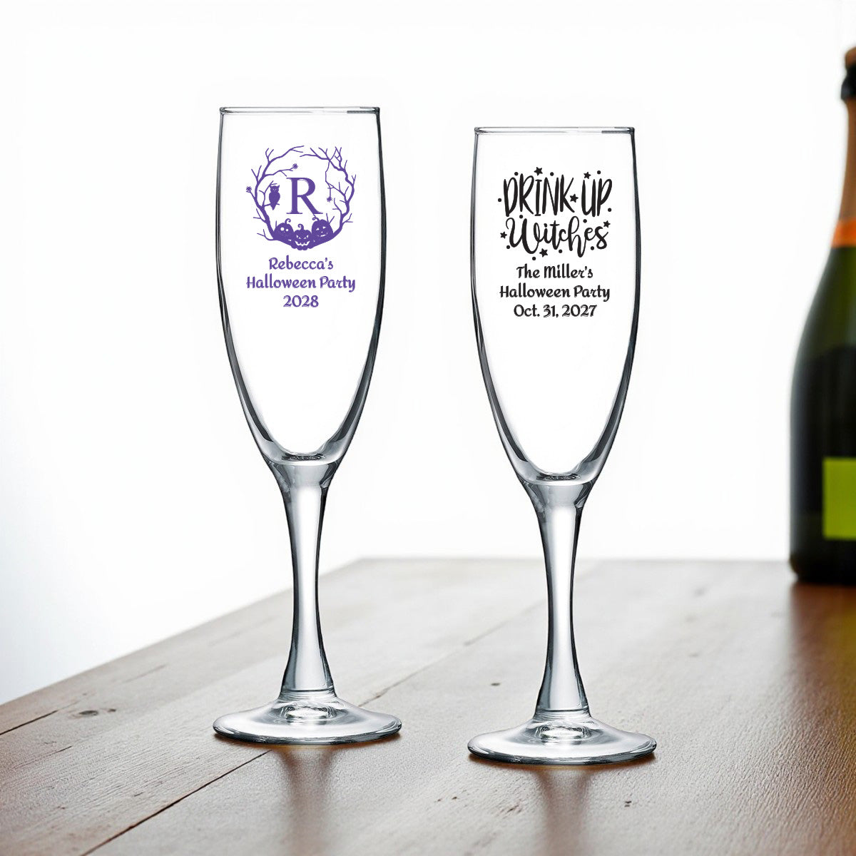 Halloween Personalized Champagne Glass (Set of 24)