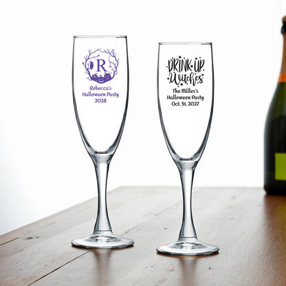 Halloween Personalized Champagne Glass (Set of 24)