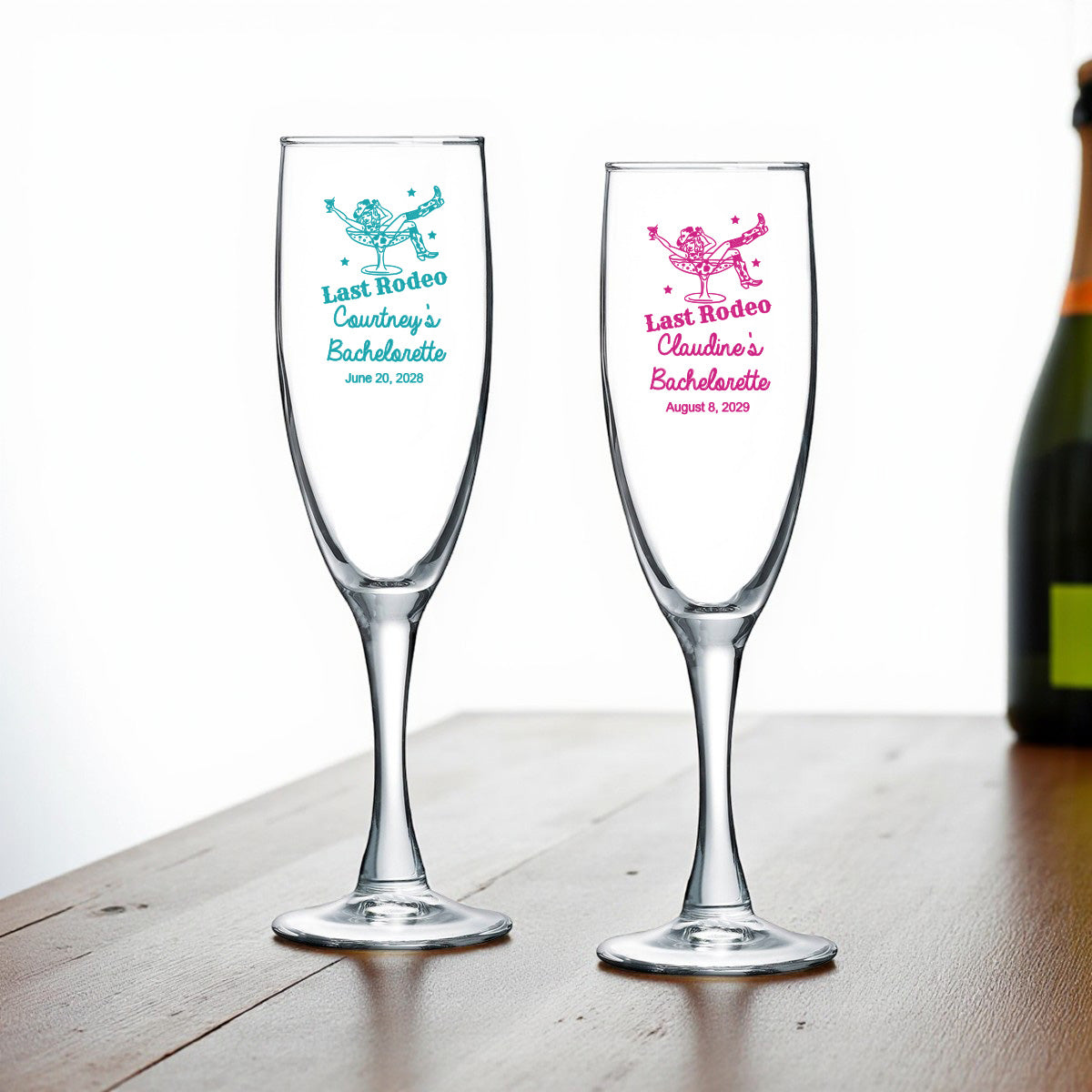 Last Rodeo Personalized Champagne Glass (Set of 24)