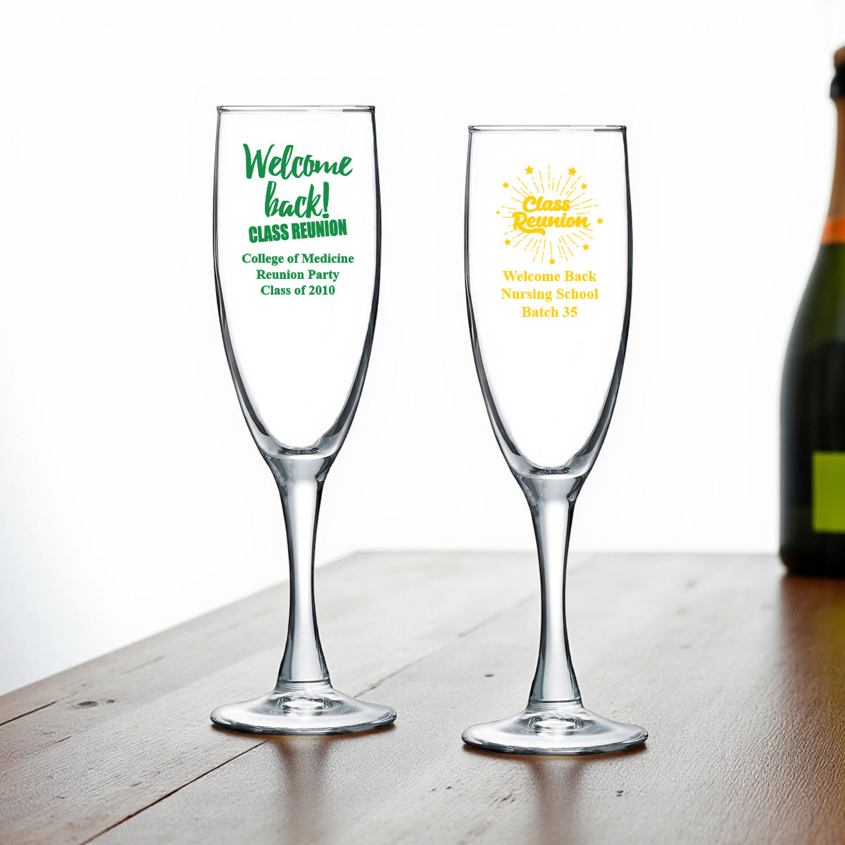 Class Reunion Personalized Champagne Glass (Set of 24)