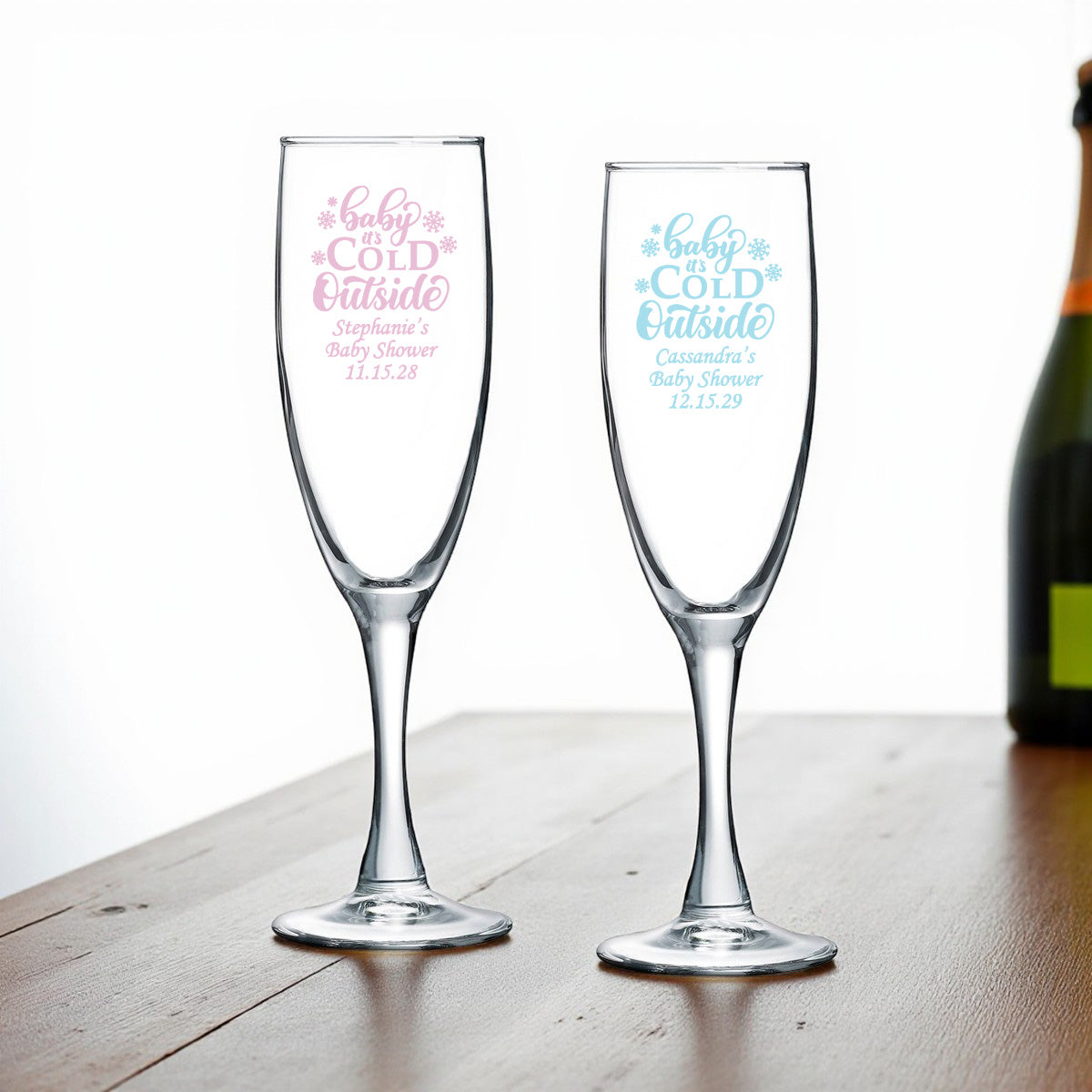 Baby It's Cold Outside Personalized Champagne Glass (Set of 24)