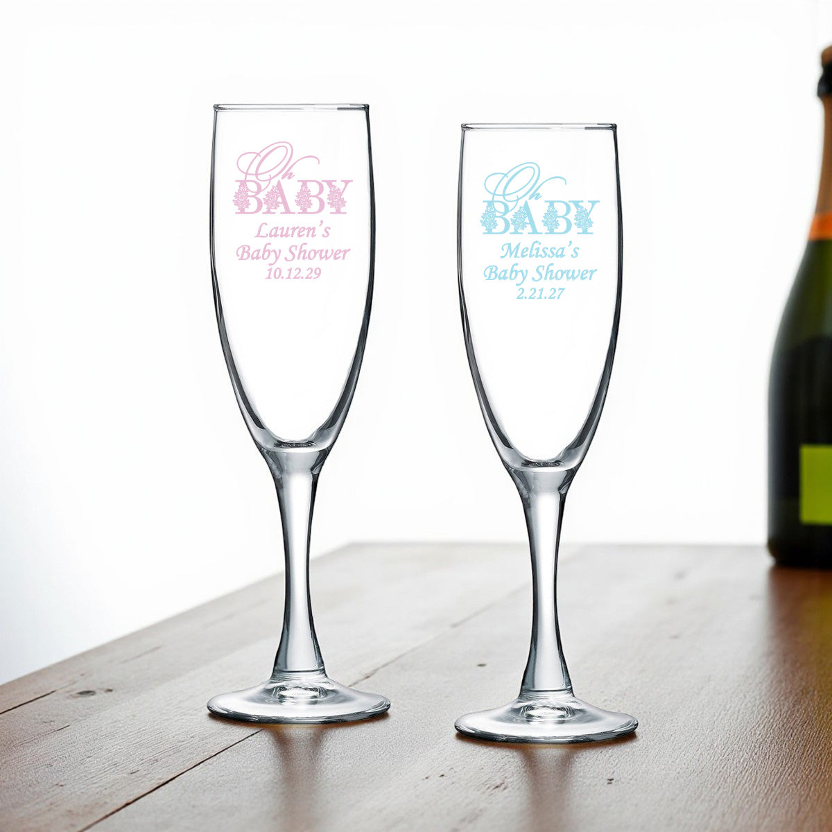 Oh Baby Personalized Champagne Glass (Set of 24)