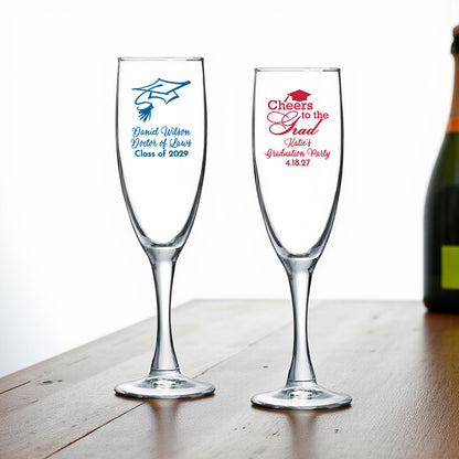 Graduation Personalized Champagne Glass (Set of 24)
