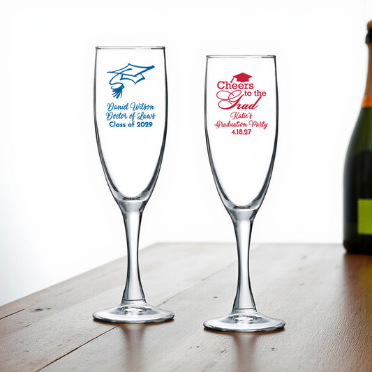 Graduation Personalized Champagne Glass (Set of 24)