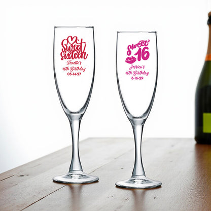 Sweet 16 Personalized Champagne Glass (Set of 24)