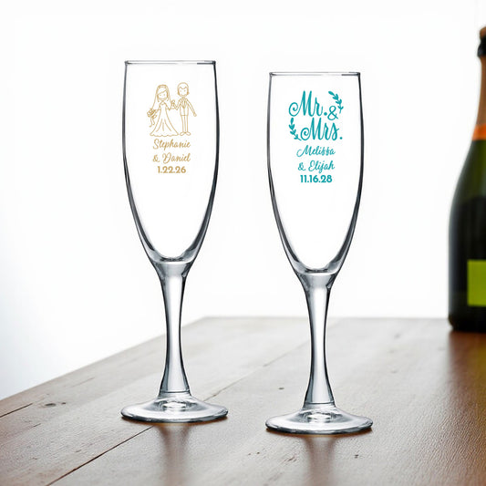 Wedding Personalized Champagne Glass (Set of 24)