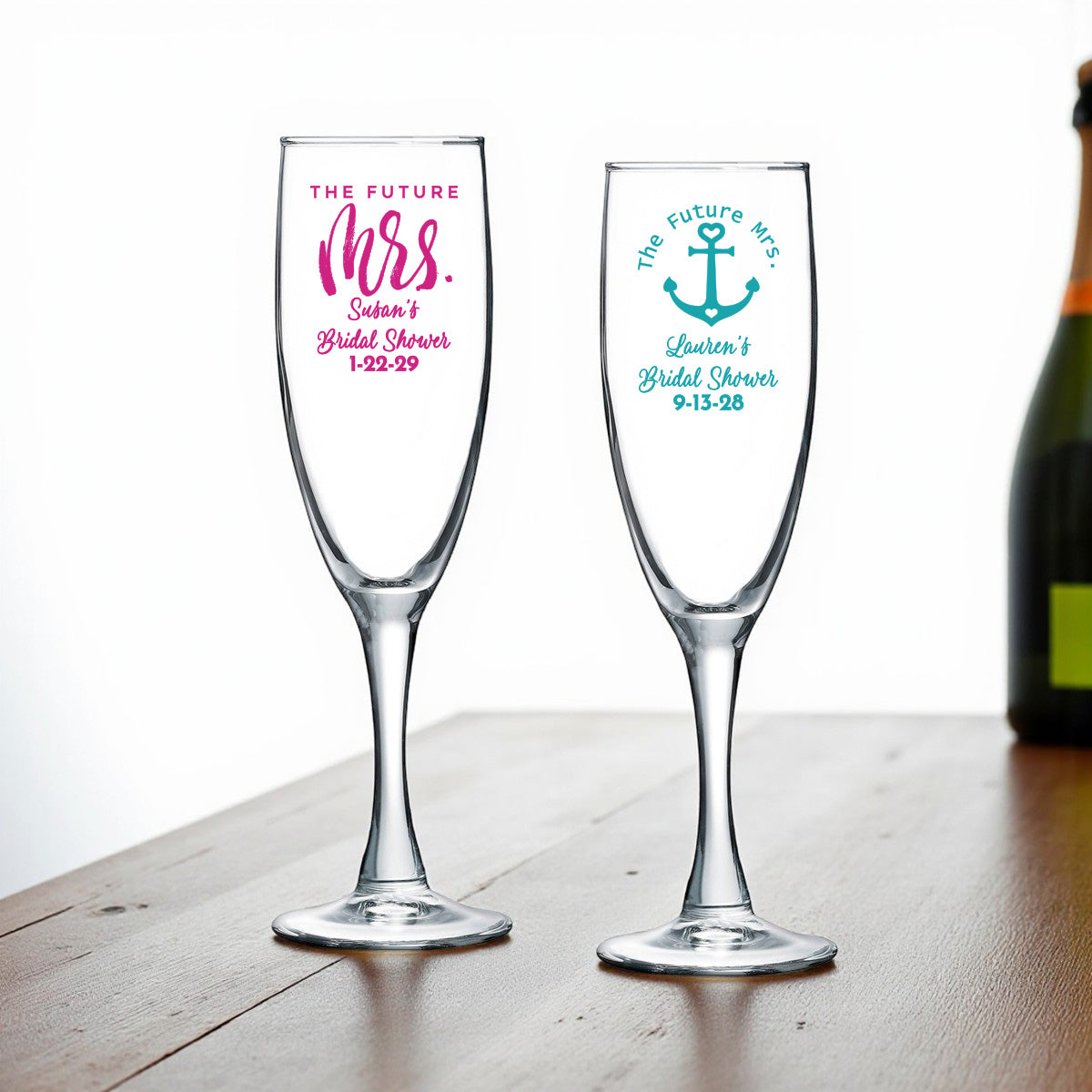 Bridal Shower Personalized Champagne Glass (Set of 24)