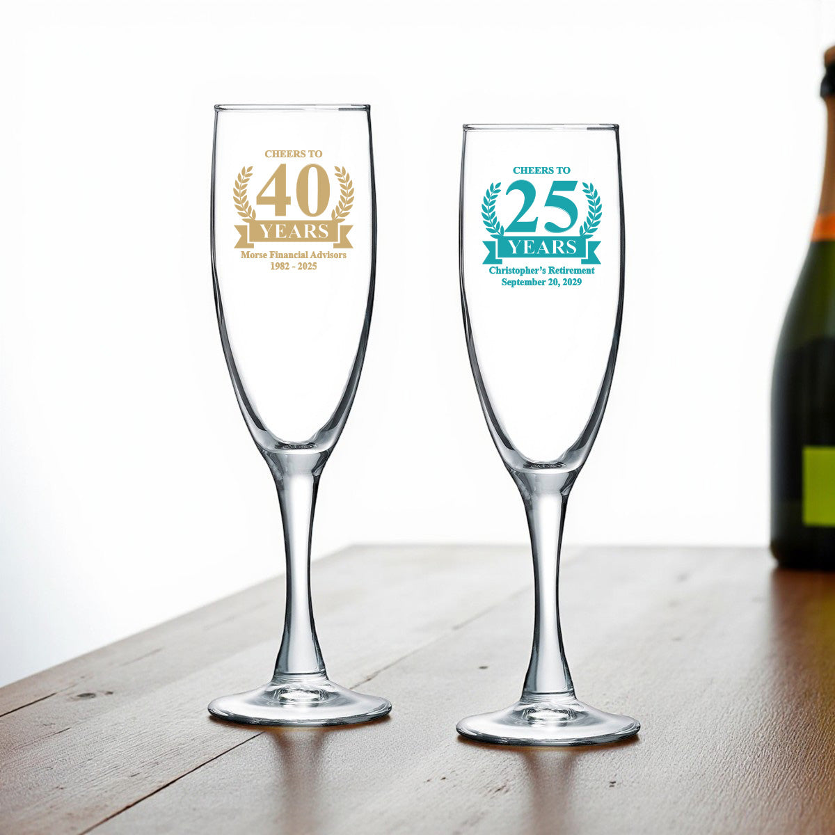 Cheers To Years Personalized Champagne Glass (Set of 24)