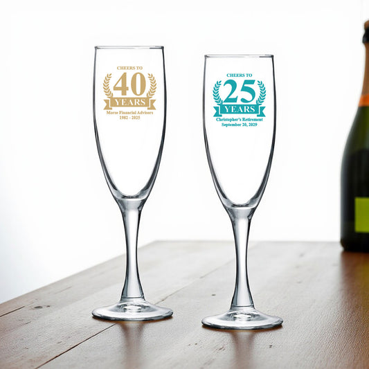 Cheers To Years Personalized Champagne Glass (Set of 24)