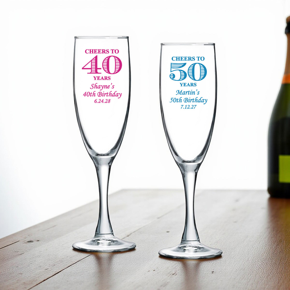 Cheers to Years Personalized Champagne Glass (Set of 24)