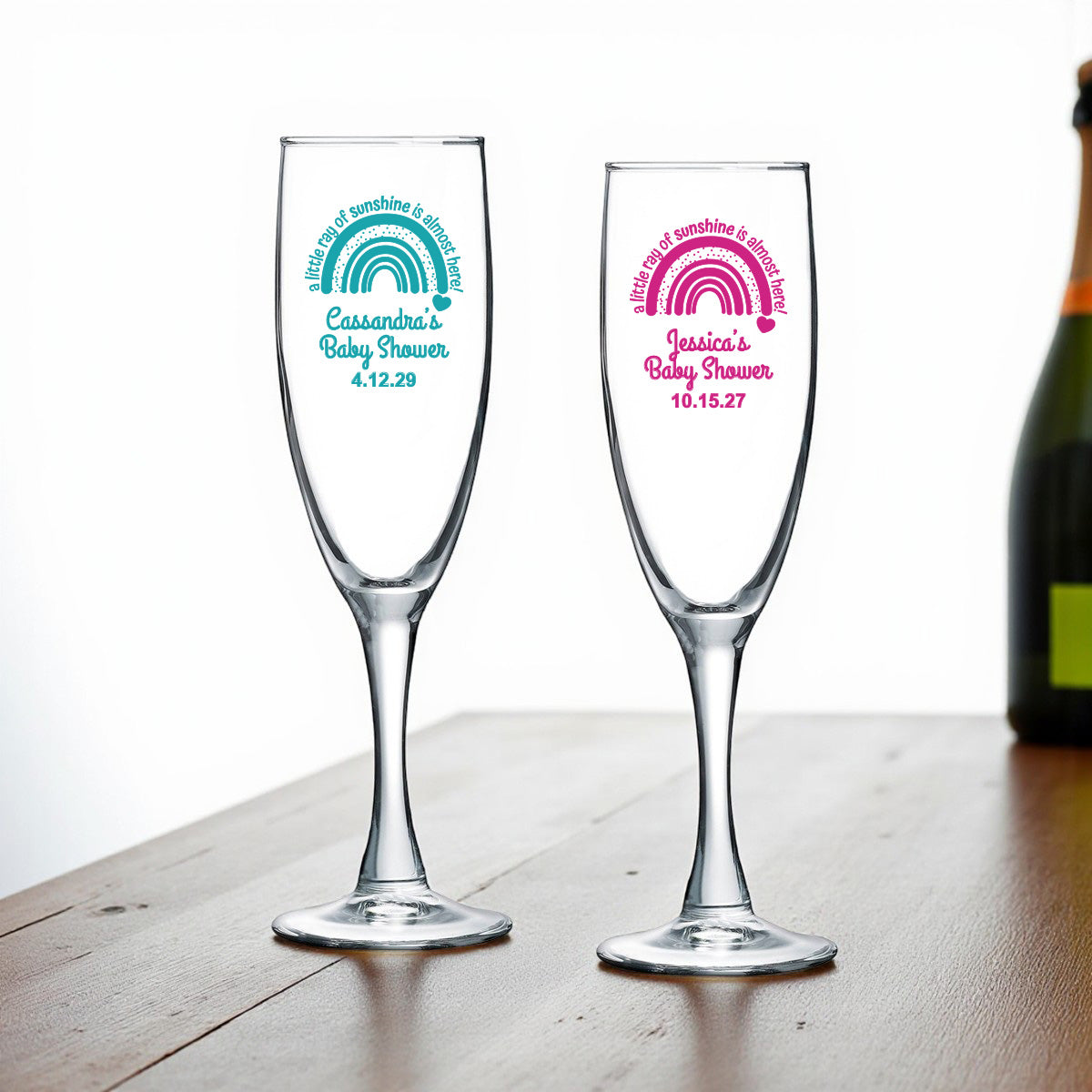A Little Ray Of Sunshine Personalized Champagne Glass (Set of 24)