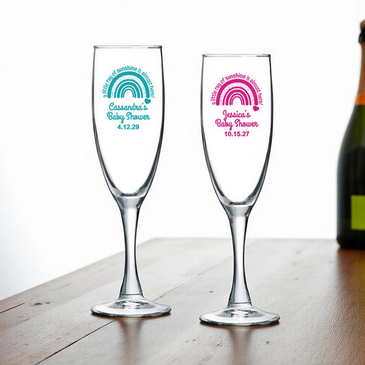 A Little Ray Of Sunshine Personalized Champagne Glass (Set of 24)