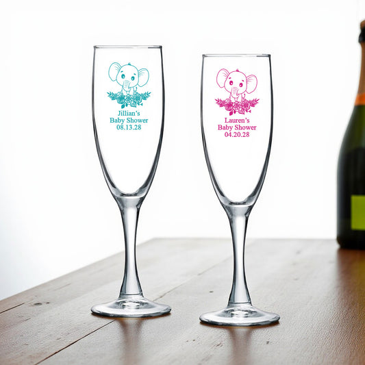 Baby Elephant Personalized Champagne Glass (Set of 24)