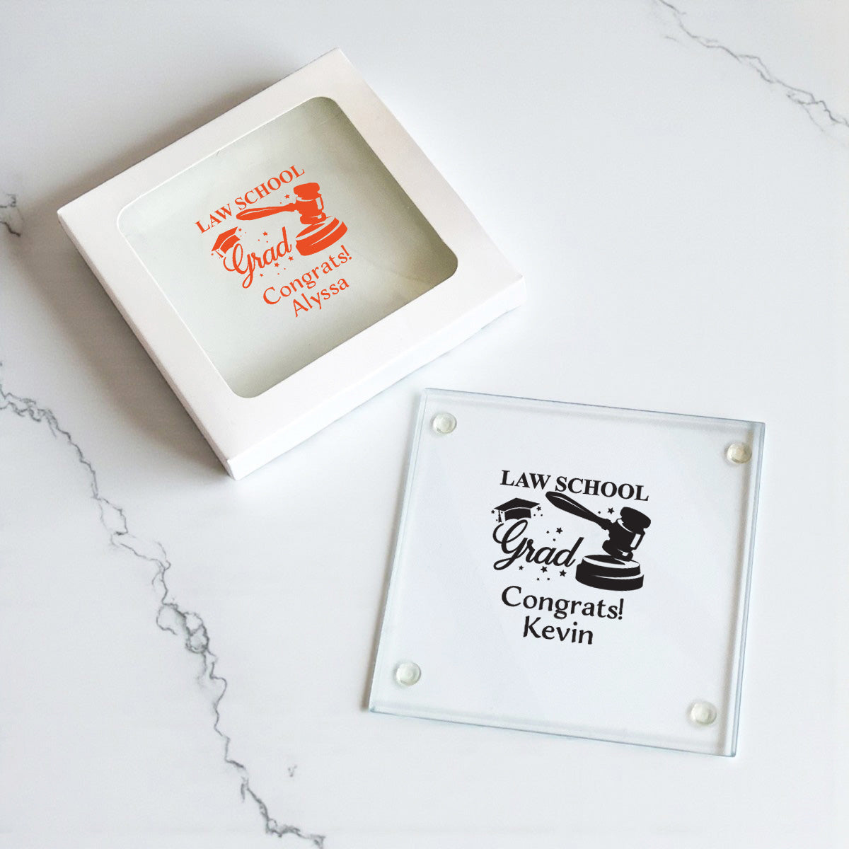 Lawyer Personalized Glass Coaster (Set of 24)