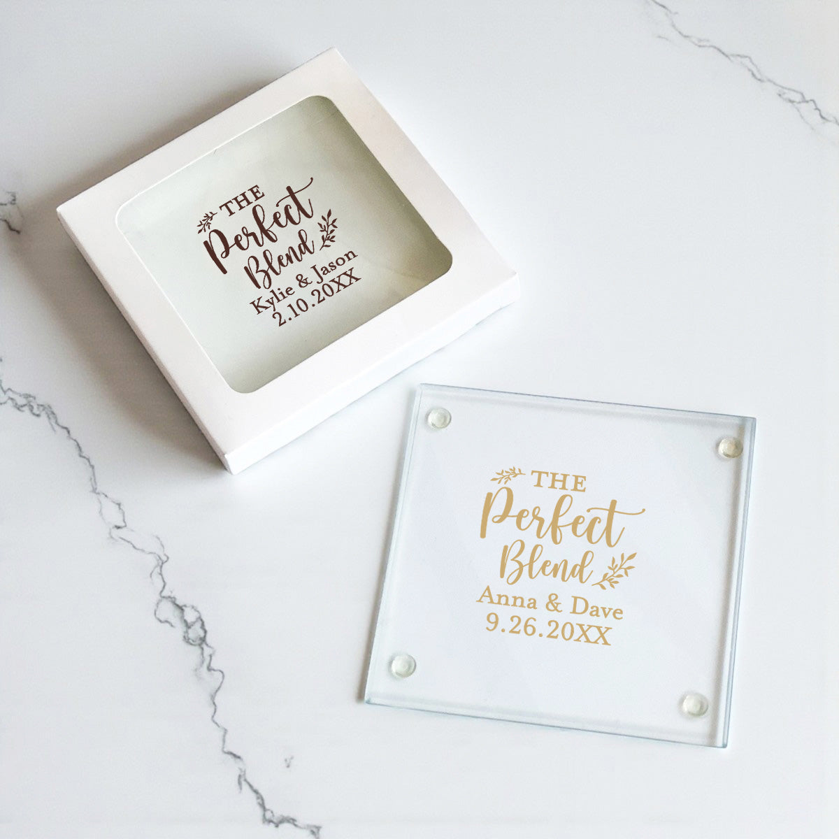 The Perfect Blend Personalized Glass Coaster (Set of 24)