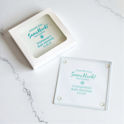 Thank You Snow-Much! Personalized Glass Coaster (Set of 24)