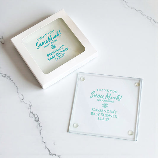 Thank You Snow-Much! Personalized Glass Coaster (Set of 24)