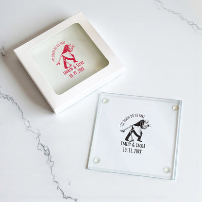 Til Death Do Us Part Personalized Glass Coaster (Set of 24)