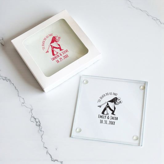 Til Death Do Us Part Personalized Glass Coaster (Set of 24)