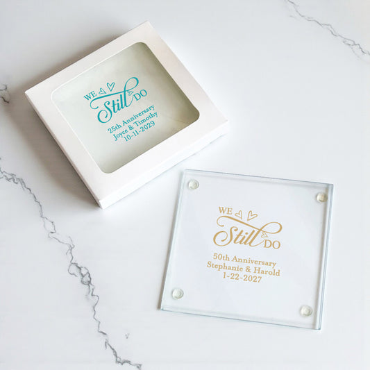 We Still Do Personalized Glass Coaster (Set of 24)