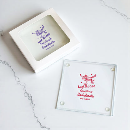 Last Rodeo Personalized Glass Coaster (Set of 24)