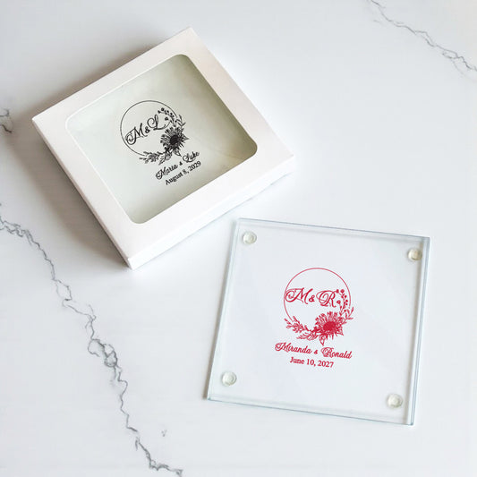 Sunflower Personalized Glass Coaster (Set of 24)