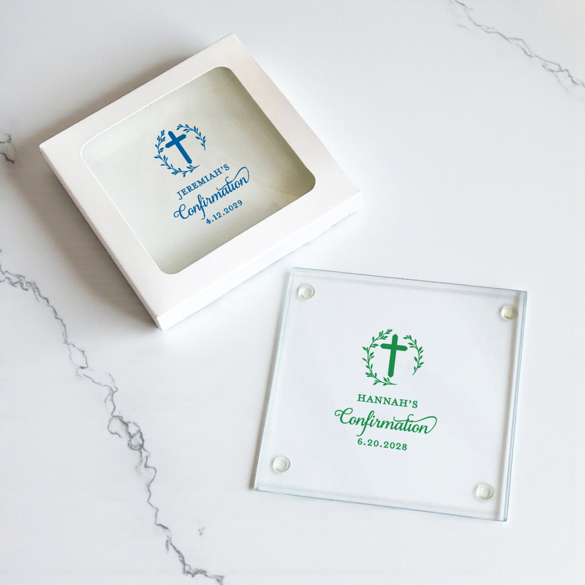Confirmation Personalized Glass Coaster (Set of 24)