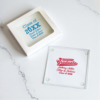 Graduation Personalized Glass Coaster (Set of 24)