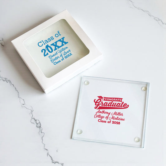 Graduation Personalized Glass Coaster (Set of 24)
