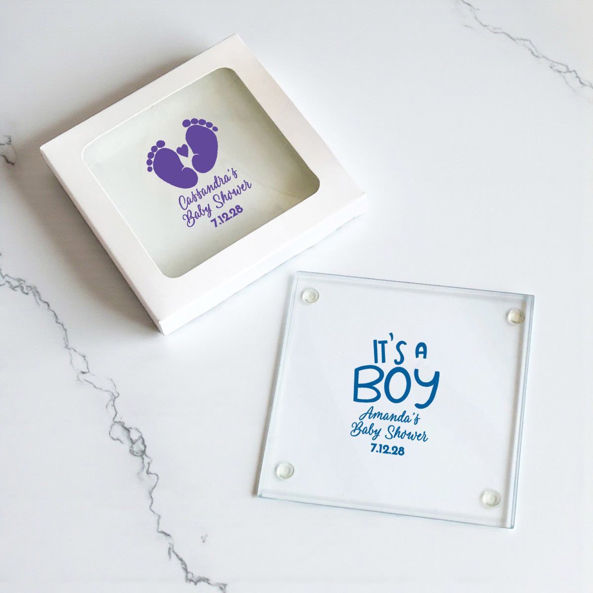 Baby Shower Personalized Glass Coaster (Set of 24)