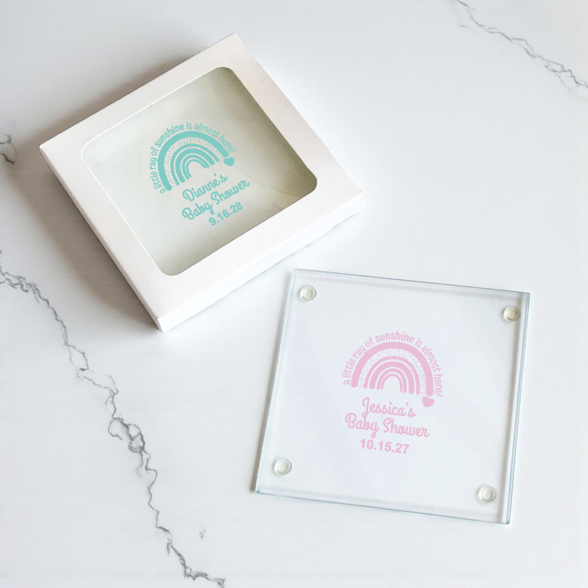 A Little Ray Of Sunshine Personalized Glass Coaster (Set of 24)
